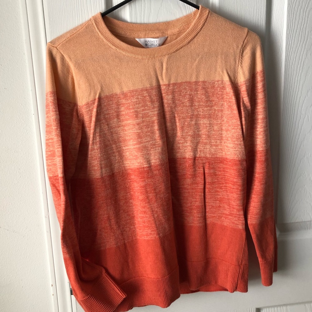 Orange market & spruce sweater